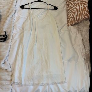 Lulus crème tank top shift dress with Fray detail